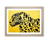 The Compelling Leopard Abstract Framed Print | A2 Oak Framed Wall Art | Ready to Hang | Abstract Animal Picture | Living Room Bedroom Lounge Office