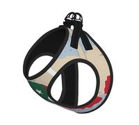 The Composition Of Timor-Leste Print Adjustable Reflective Harness Leash Set For Cats, Dogs And Small Pets, Soft Breathable Mesh Walking Vest With Escape-Proof Lead