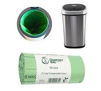 The Compost Bag Company 50 litres x 25, compostable 50L bin Liners, Biodegradable bin Liners for Kitchen & Home, 100% Biodegradable bin Bags 50 Litre