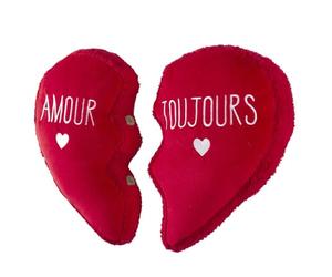 THE CONCEPT FACTORY, TX0297, Detachable heart cushion in interior textile, elegant and comfortable design, ideal for decoration and support, red color, standard size