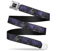The Conjuring Belt, Seatbelt Buckle Belt, The Conjuring She Made Me Do It Black Gray Purple, Adjustable, Multicolor, 1.5" Wide - Fits Pant Size 24-38