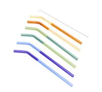 The Conran Shop Santorini Glass Straws - Set of 6 Multi