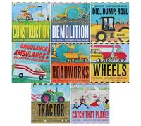 The Construction Crew Series By Sally Sutton Illustrated 8 Picture Books Collection Set (Construction, Demolition, Dig, Dump, Roll, AMBULANCE AMBULANCE!, Roadworks, Wheels, Tractor &Catch That Plane)