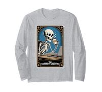 The Content Creator Tarot Card Skeleton Vlogger Podcaster Long Sleeve T-Shirt