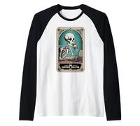 The Content Creator Tarot Card Skeleton Vlogger Podcaster Raglan Baseball Tee