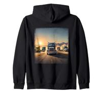 The Convoy Trucker Truck Lover Truck Driver Power Art Zip Hoodie