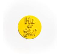 The Cookie Cutter He or She Baby Shower Embosser/Stamp for Cupcakes Fondant Icing Clay Cake Baking Decoration