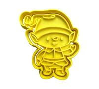 The Cookie Cutter Hub 10cm Christmas Elf Cookie Cutter and Matching Embosser for Cookies Biscuits Clay Baking Decoration