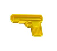 The Cookie Cutter Hub 10cm Military Hand Gun Cookie Cutter and Matching Embosser for Cookies Biscuits Clay Baking Decoration