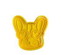 The Cookie Cutter Hub 10cm Valentine's French Bulldog Cookie Cutter and Matching Embosser for Cookies Biscuits Clay Baking Decoration
