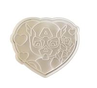 The Cookie Cutter Hub 11cm Valentine's Superhero with a Rose Cookie Cutter and Matching Embosser for Cookies Biscuits Clay Baking Decoration