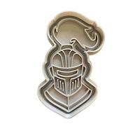 The Cookie Cutter Hub 9cm Knight's Helmet Cookie Cutter and Matching Embosser for Cookies Biscuits Clay Baking Decoration