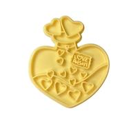 The Cookie Cutter Hub 9cm Love Potion Cookie Cutter and Matching Embosser for Cookies Biscuits Clay Baking Decoration