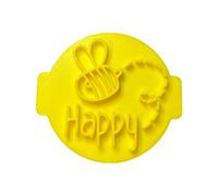 The Cookie Cutter Hub Bee Happy Embosser No 90 /Stamp for Cupcakes Fondant Icing Clay Cake Baking Decoration