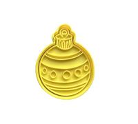 The Cookie Cutter Hub Christmas Bauble Cookie Cutter and Matching Embosser for Cookies Biscuits Clay Baking Decoration