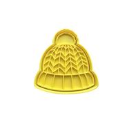 The Cookie Cutter Hub Christmas Beanie Winter Hat Cookie Cutter and Matching Embosser for Cookies Biscuits Clay Baking Decoration