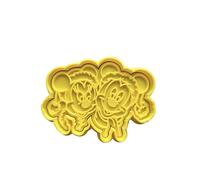The Cookie Cutter Hub Christmas Mickey and Minnie Mouse Characters Cookie Cutter and Matching Embosser for Cookies Biscuits Clay Baking Decoration