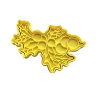 The Cookie Cutter Hub Christmas Mistletoe Cookie Cutter and Matching Embosser for Cookies Biscuits Clay Baking Decoration
