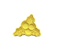 The Cookie Cutter Hub Christmas Mistletoe Holly Leaves Cookie Cutter and Matching Embosser for Cookies Biscuits Clay Baking Decoration