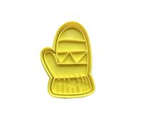 The Cookie Cutter Hub Christmas Mitten Glove Cookie Cutter and Matching Embosser for Cookies Biscuits Clay Baking Decoration
