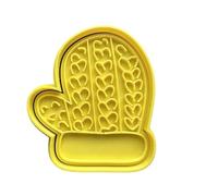 The Cookie Cutter Hub Christmas Mittens Gloves Cookie Cutter and Matching Embosser for Cookies Biscuits Clay Baking Decoration