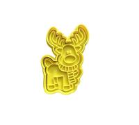 The Cookie Cutter Hub Christmas Rudolph The Reindeer Scarf Cookie Cutter and Matching Embosser for Cookies Biscuits Clay Baking Decoration