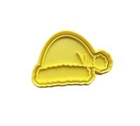 The Cookie Cutter Hub Christmas Santa Hat Cookie Cutter and Matching Embosser for Cookies Biscuits Clay Baking Decoration