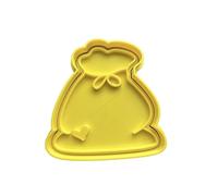The Cookie Cutter Hub Christmas Santa's Gift Present Sack Cookie Cutter and Matching Embosser for Cookies Biscuits Clay Baking Decoration