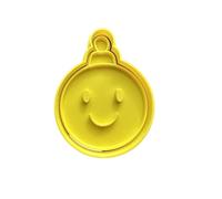 The Cookie Cutter Hub Christmas Smiley Face Bauble Cookie Cutter and Matching Embosser for Cookies Biscuits Clay Baking Decoration