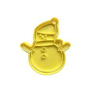 The Cookie Cutter Hub Christmas Snowman Cookie Cutter and Matching Embosser for Cookies Biscuits Clay Baking Decoration