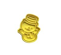 The Cookie Cutter Hub Christmas Snowman Cookie Cutter and Matching Embosser for Cookies Biscuits Clay Baking Decoration
