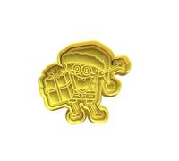The Cookie Cutter Hub Christmas Spongebob Cookie Cutter and Matching Embosser for Cookies Biscuits Clay Baking Decoration