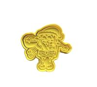 The Cookie Cutter Hub Christmas Spongebob Cookie Cutter and Matching Embosser for Cookies Biscuits Clay Baking Decoration