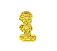 The Cookie Cutter Hub Christmas Squidward Spongebob Character Cutter and Matching Embosser for Cookies Biscuits Clay Baking Decoration