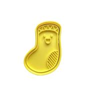 The Cookie Cutter Hub Christmas Stocking Cookie Cutter and Matching Embosser for Cookies Biscuits Clay Baking Decoration
