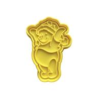 The Cookie Cutter Hub Christmas Winnie The Pooh Character Cookie Cutter and Matching Embosser for Cookies Biscuits Clay Baking Decoration