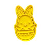 The Cookie Cutter Hub Easter Bunny in an Egg Cookie Cutter and Matching Embosser for Cookies Biscuits Clay Baking Decoration