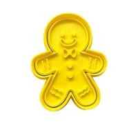 The Cookie Cutter Hub Gingerbread Man with Bow-Tie Cookie Cutter and Matching Embosser for Cookies Biscuits Clay Baking Decoration