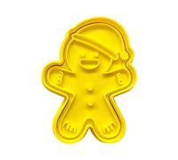 The Cookie Cutter Hub Gingerbread Man with Christmas Hat Cookie Cutter and Matching Embosser for Cookies Biscuits Clay Baking Decoration