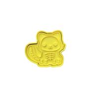 The Cookie Cutter Hub Halloween Skeleton Cat Cookie Cutter/Embosser for Cupcakes Fondant Icing Clay Cake Baking Decoration