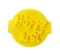 The Cookie Cutter Hub Happy 21st Thick Font Embosser No 139 /Stamp for Cupcakes Fondant Icing Clay Cake Baking Decoration