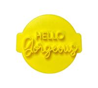 The Cookie Cutter Hub Hello Gorgeous Embosser No 79 /Stamp for Cupcakes Fondant Icing Clay Cake Baking Decoration