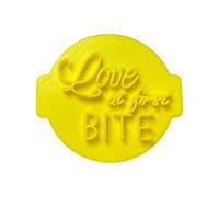 The Cookie Cutter Hub Love at First Bite Embosser No 97 /Stamp for Cupcakes Fondant Icing Clay Cake Baking Decoration