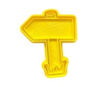 The Cookie Cutter Hub Signpost Cookie Cutter and Matching Embosser for Cookies Biscuits Clay Baking Decoration