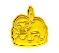 The Cookie Cutter Hub Sloth On Birthday Cake Cookie Cutter Embosser/Stamp for Cupcakes Fondant Icing Clay Cake Baking Decoration
