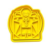 The Cookie Cutter Hub Vitruvian Gingerbread Man Cookie Cutter and Matching Embosser for Cookies Biscuits Clay Baking Decoration