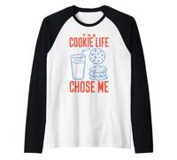 The Cookie Life Chose Me Funny Milk and Cookies Lover Raglan Baseball Tee