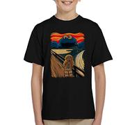 The Cookie Muncher The Scream Shrek Sesame Street Kid's T-Shirt Black