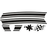 The Cool Graphic Lambretta GP Sticker Set - Ink Splat, Grand Prix Flag and Panel Stripes (Gloss Black)
