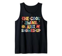 The Cool Twins Just Showed Up Funny Retro Groovy Tank Top